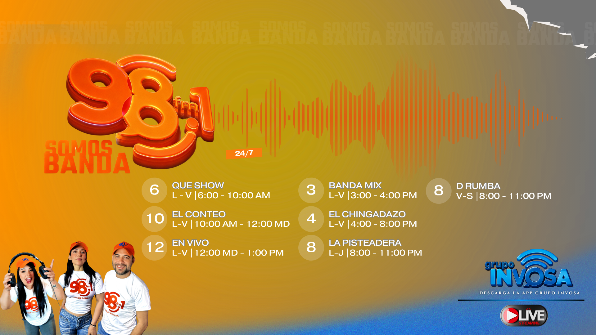 Programación La 98.1 Somos Banda
