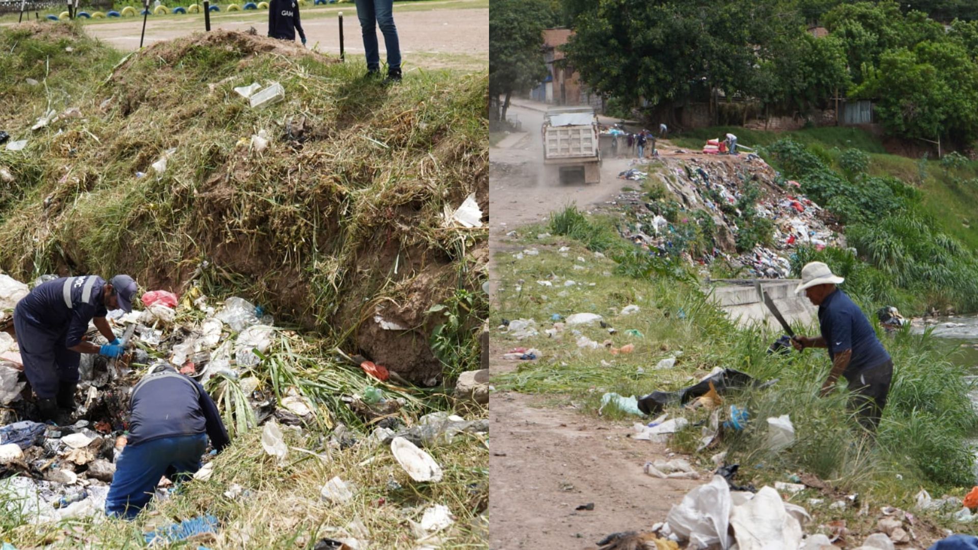 AMDC retira 75 toneladas de desechos sólidos durante megaoperativo de limpieza en campo Motagua y bajos del puente Carías